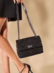 Lipsy Black Sequin Embellished Multiway Crossbody Bag - Image 4 of 4