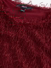 Red Short Sleeve Fluffy Top - Image 8 of 8