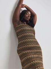 Simply Be Brown Crochet Look Maxi Dress - Image 4 of 4