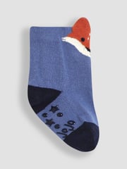 JoJo Maman Bébé Navy Fox Socks 3 Pack - Image 4 of 5