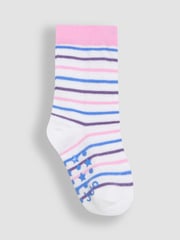 JoJo Maman Bébé Blue Cotton Socks 3 Pack - Image 4 of 4
