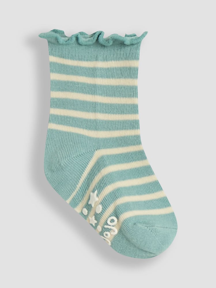 JoJo Maman Bébé Duck Egg Floral Socks 3 Pack - Image 2 of 4