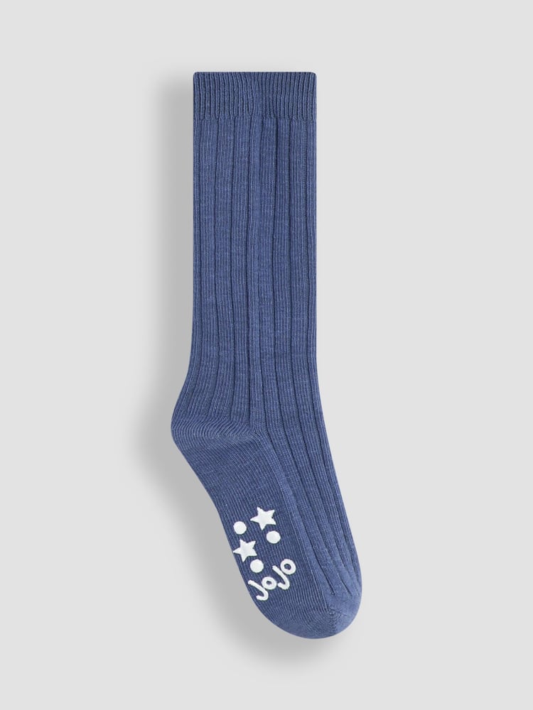 JoJo Maman Bébé Navy Blue 2-Pack Long Rib Socks - Image 2 of 3