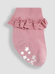 JoJo Maman Bébé Natural Frill Socks 3 Pack - Image 4 of 4