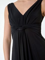 Roman Black Plain Knot Front Maxi Dress - Image 3 of 5
