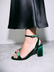 Green Standard/Wide Fit Forever Comfort® Block Heel Sandals - Image 1 of 9