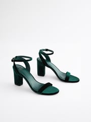 Green Standard/Wide Fit Forever Comfort® Block Heel Sandals - Image 5 of 9