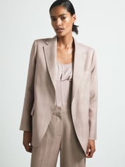 Reiss Pink Rosa Atelier Tailored Double Breasted Suit Blazer - Image 3 of 7