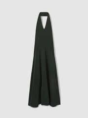 Reiss Green Rene Hybrid Knit Midi Dress - Image 2 of 5