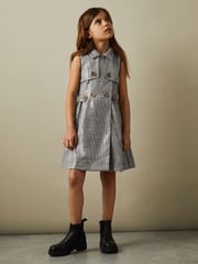 Reiss Black/White Gweneth 9-13 yrs Sequin Dogtooth Double-Breasted Dress - Image 3 of 4