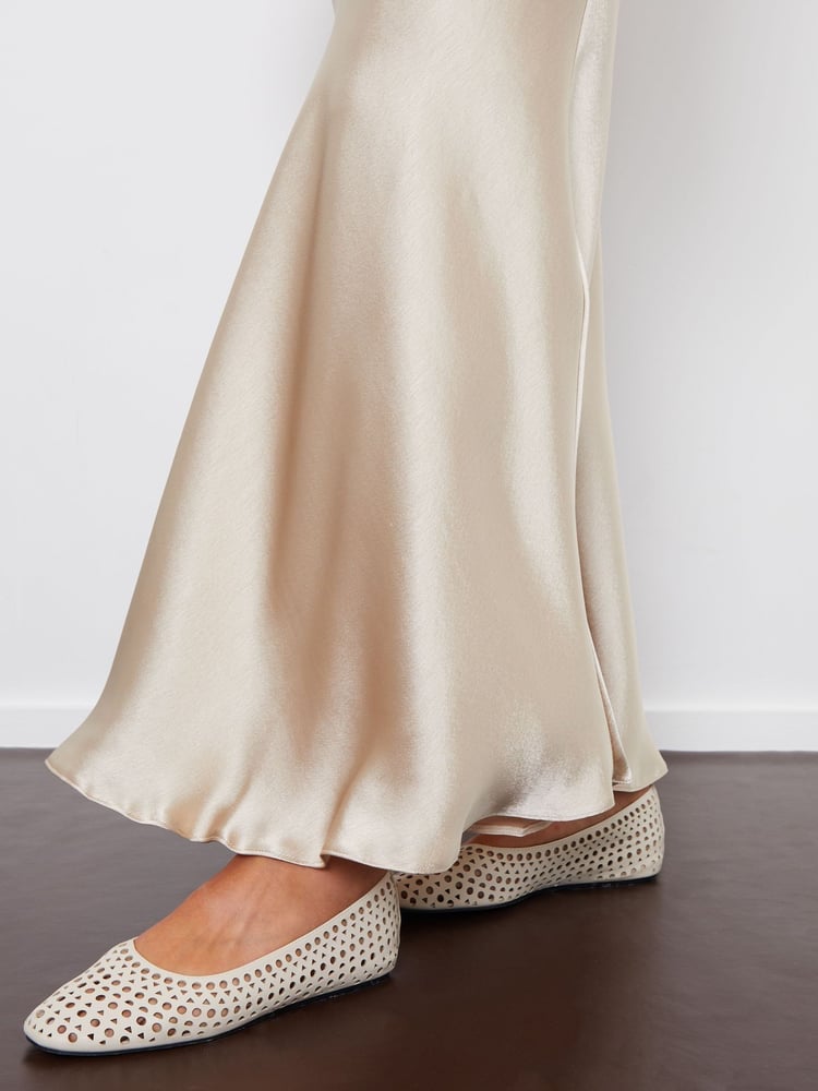 Threadbare Champagne Maxi Satin Slip Skirt - Image 5 of 5