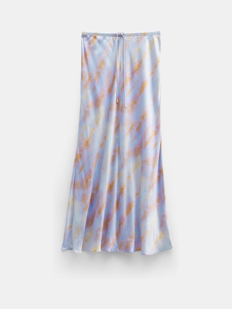Hush Blue Indra Satin Maxi Skirts - Image 5 of 5