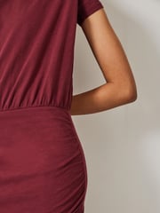 Hush Red Marlie Jersey Mini 100% Cotton Dress - Image 2 of 5