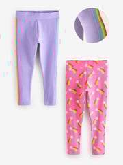 Little Bird by Jools Oliver Pink/Lilac Leggings Set 2 Pack - Image 1 of 5