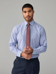 Blue Stripe Slim Fit Shirt And Tie Set - Image 1 of 8