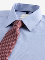 Blue Stripe Slim Fit Shirt And Tie Set - Image 7 of 8