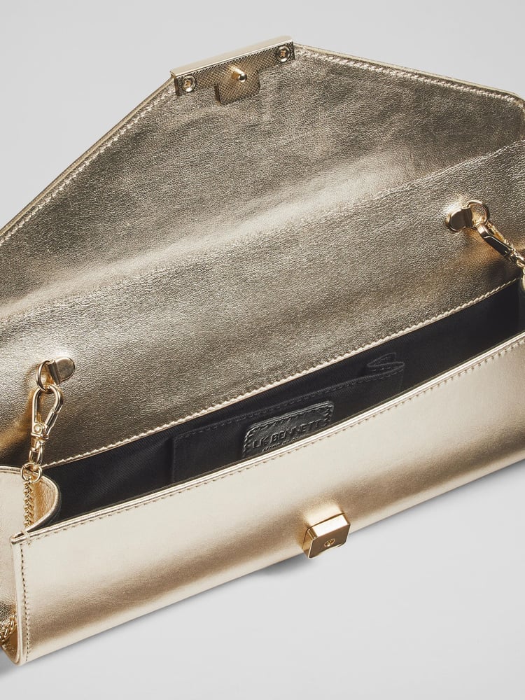 LK Bennett Champagne Gold Lucille Clutch Bag - Image 4 of 4