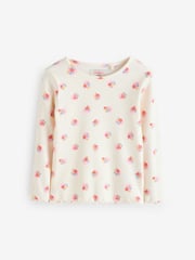 Cath Kidston Navy Floral Long Sleeve Ribbed T-Shirts 3 Pack (3mths-7yrs) - Image 7 of 10