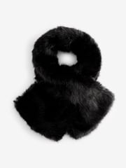 Black Faux Fur Scarf - Image 5 of 7