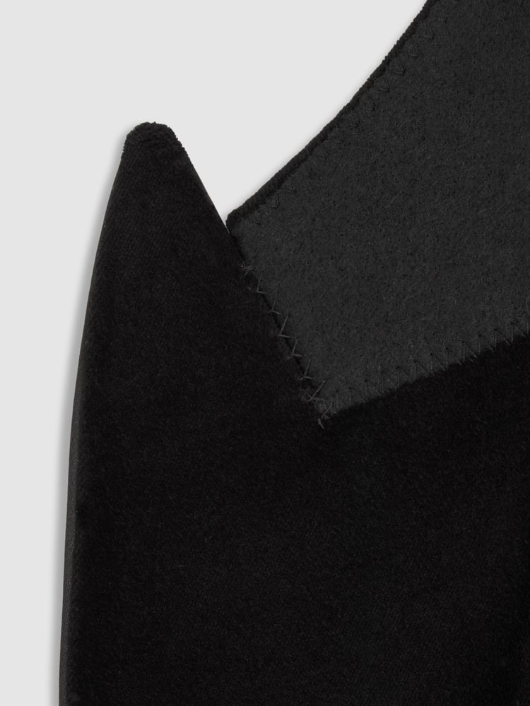 Reiss Black Club Velvet Double-Breasted Tuxedo Jacket - Image 8 of 8