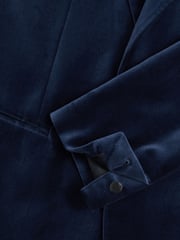 Reiss Baltic Blue Apsara Velvet Single Breasted Blazer - Image 6 of 7