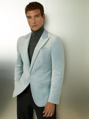 Reiss Ice Blue Apsara Velvet Single Breasted Blazer - Image 3 of 7
