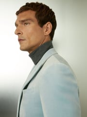 Reiss Ice Blue Apsara Velvet Single Breasted Blazer - Image 4 of 7
