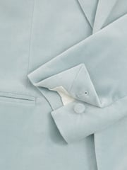 Reiss Ice Blue Apsara Velvet Single Breasted Blazer - Image 6 of 7