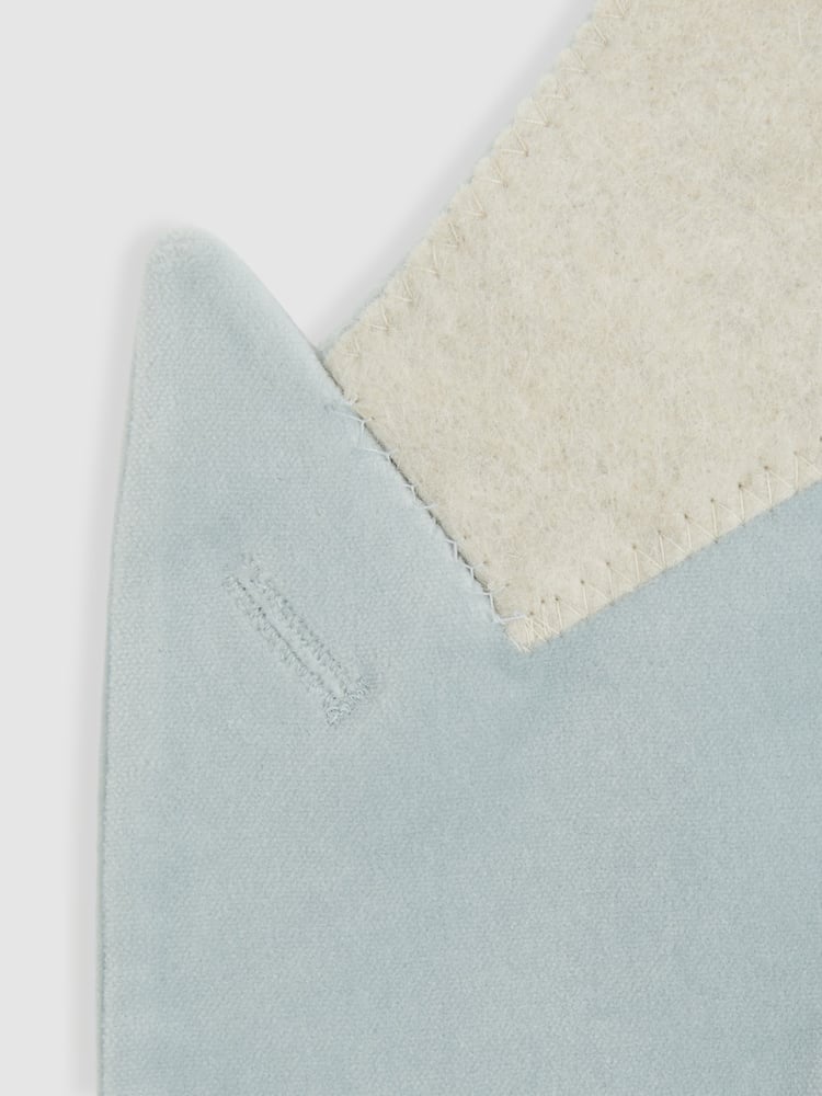 Reiss Ice Blue Apsara Velvet Single Breasted Blazer - Image 7 of 7