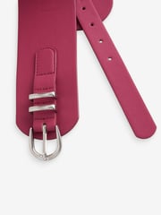 Raspberry Pink PU Corset Belt - Image 3 of 3