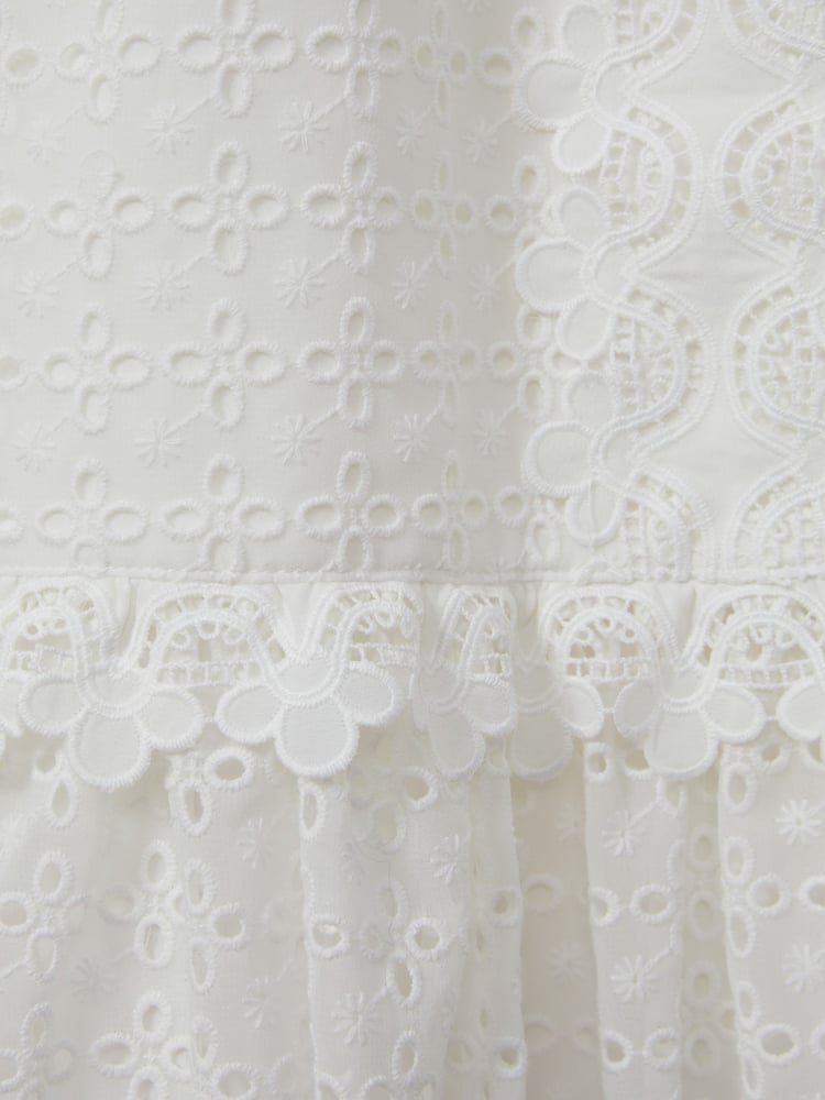Reiss Ivory Zadie 4-9 yrs Lace Flared Sleeve Dress - Image 4 of 4