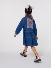 Billieblush Blue Denim Shirt Dress With Logo Back Print - Image 2 of 4