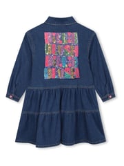 Billieblush Blue Denim Shirt Dress With Logo Back Print - Image 4 of 4