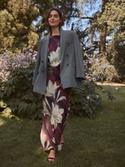 Purple/Black Stripe Floral Kew Collection Cowl Neck Maxi Dress - Image 2 of 5