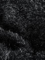 Black Sparkle Tinsel Short Sleeve Knitted T-Shirt Jumper - Image 7 of 8