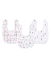 aden + anais Pink Essentials 100% Cotton Country Floral Muslin Baby Snap Bibs 3 Pack - Image 1 of 4