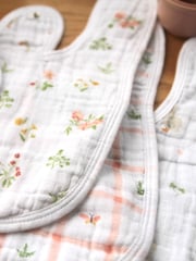 aden + anais Pink Essentials 100% Cotton Country Floral Muslin Baby Snap Bibs 3 Pack - Image 2 of 4