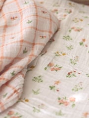 aden + anais Pink Essentials 100% Cotton Blanket Country Floral  Muslins 2 Pack - Image 2 of 2