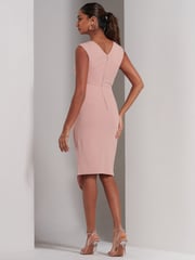 Jolie Moi Pink Kiana Wrap Ruched Bodycon Dress - Image 2 of 6