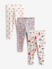 Cath Kidston Navy Floral Leggings 3 Pack (3mths-7yrs) - Image 2 of 8