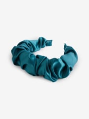 Green Satin Ruched Headband - Image 1 of 3
