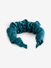 Green Satin Ruched Headband - Image 2 of 3