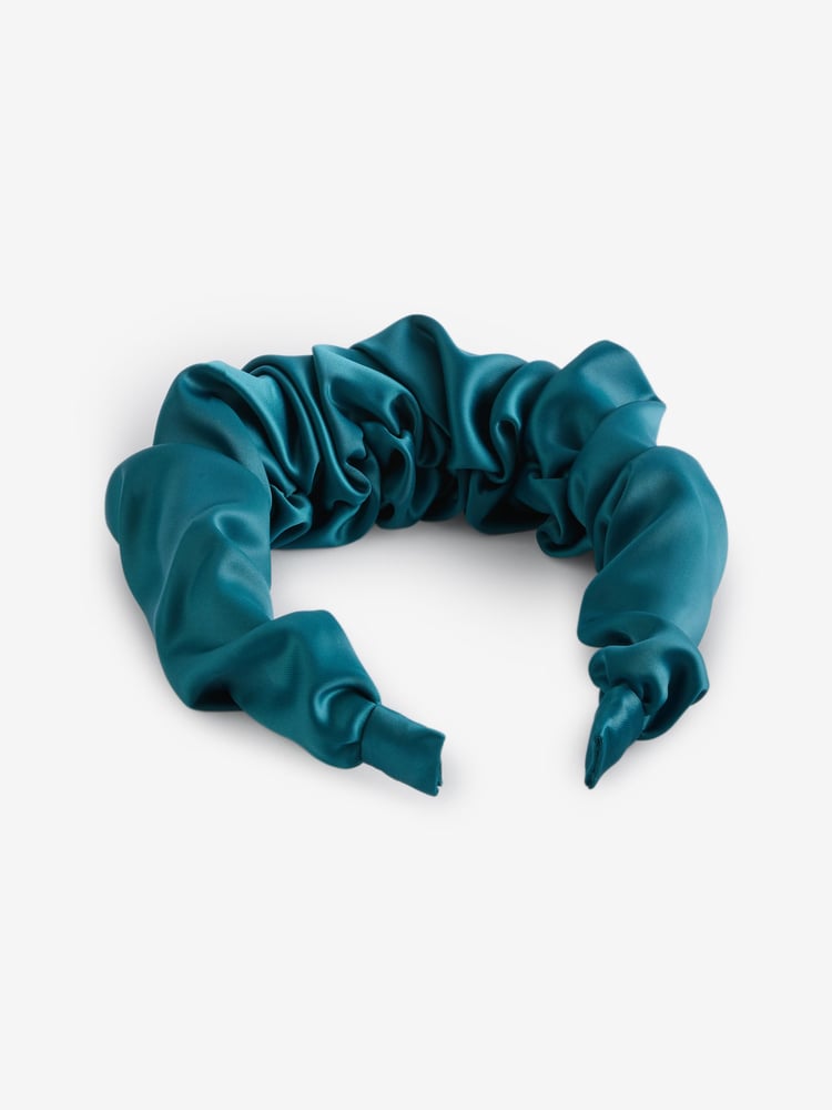 Green Satin Ruched Headband - Image 2 of 3