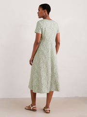 Seasalt Cornwall Green Tamsyn V-Neck Jersey Midi Dress - Image 2 of 5