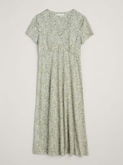 Seasalt Cornwall Green Tamsyn V-Neck Jersey Midi Dress - Image 4 of 5