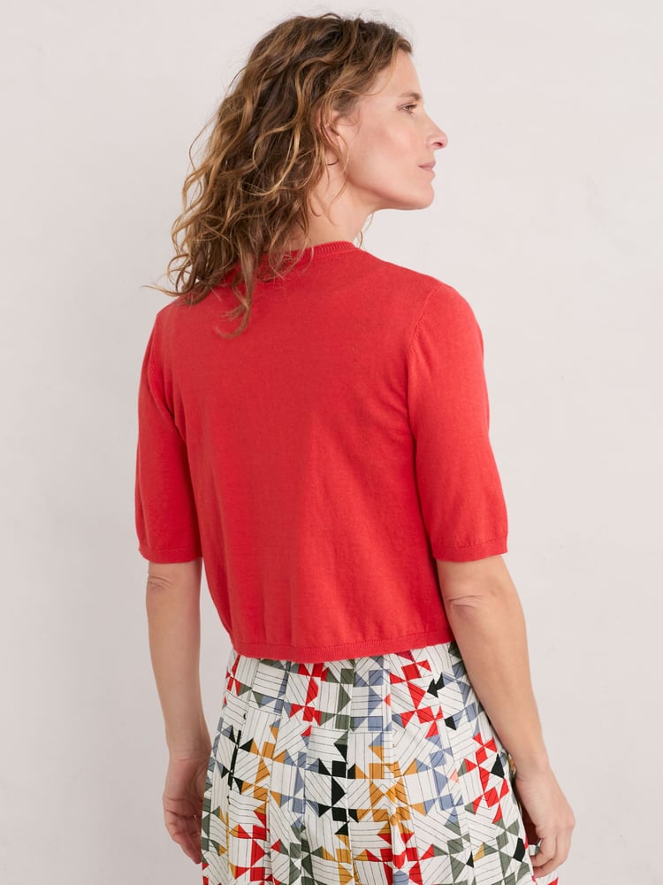 Seasalt Cornwall Red Tamsyn V-Neck Jersey Midi Dress - Image 2 of 5 Seasalt Cornwall Red Tamsyn V-Neck Jersey Midi Dress - Image 2 of 5