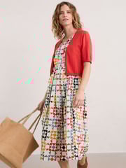 Seasalt Cornwall Red Tamsyn V-Neck Jersey Midi Dress - Image 3 of 5