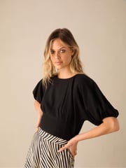 Ro&Zo Black Blouson Sleeve Top - Image 3 of 5