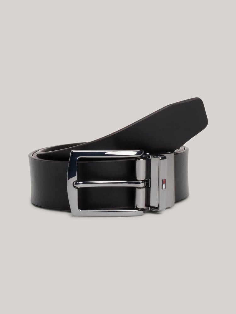 Tommy Hilfiger Black Denton Reversible 3.5cm Belt - Image 1 of 4