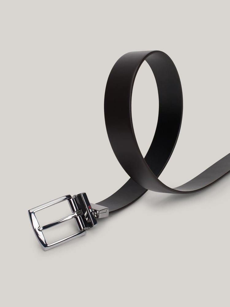 Tommy Hilfiger Black Denton Reversible 3.5cm Belt - Image 2 of 4
